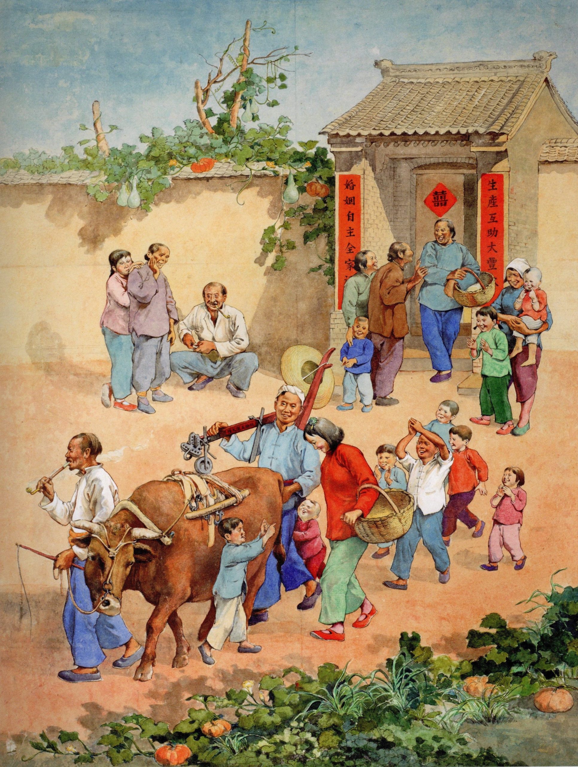Painted Chinese Opera Chest From Shanxi - Ca 1900
